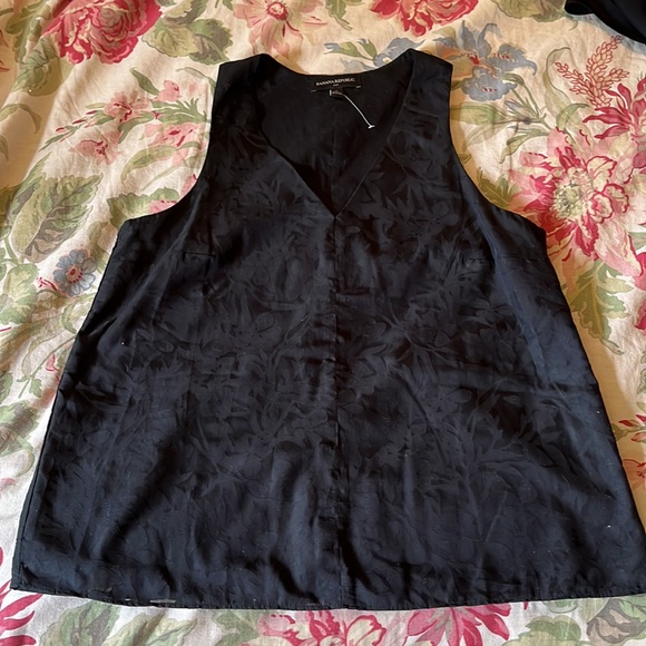 BANANA REPUBLIC Size Small Dual Layer Tank Floral burn-out Weave Cotton $59 NEW - Picture 10 of 14